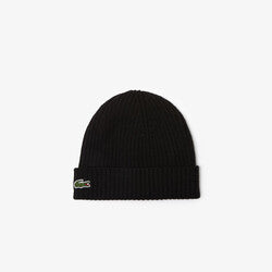 Unisex Lacoste Ribbed Wool Beanie