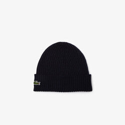 Unisex Lacoste Ribbed Wool Beanie