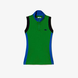 Women’s Lacoste Tennis Sleeveless Zip Neck Polo