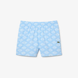 Men’s Lacoste Two Tone Monogram Print Swim Trunks